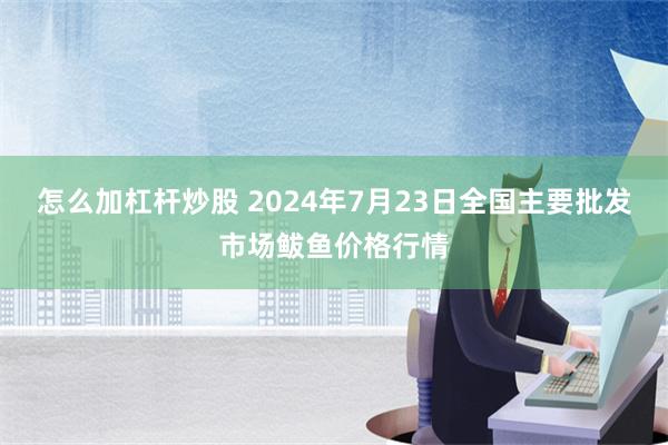 怎么加杠杆炒股 2024年7月23日全国主要批发市场鲅鱼价格行情