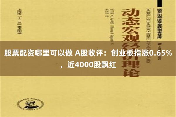 股票配资哪里可以做 A股收评：创业板指涨0.65%，近4000股飘红